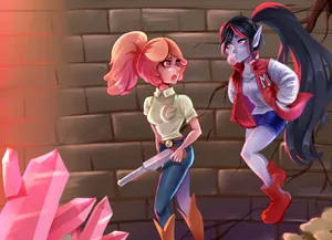 Marceline And Princess Bubblegum Varmints Wallpaper