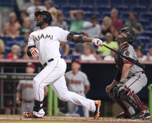 Marcell Ozuna With Catcher Wallpaper