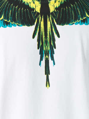 Marcelo Burlon Yellow Blue Wings White Wallpaper
