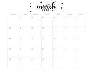 March 2022 Minimalist Calendar Wallpaper