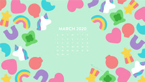 March Calendar With Clip Arts Wallpaper