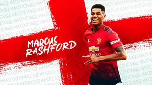 Marcus Rashford Flag Of England Wallpaper