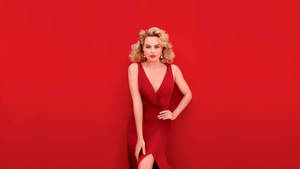 Margot Robbie In Red Dress Wallpaper