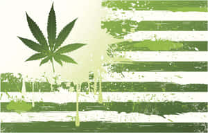 Marijuana Leaf Green Flag Wallpaper