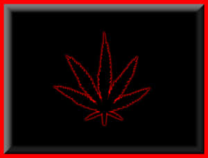 Marijuana Leaf With Red Glow Wallpaper