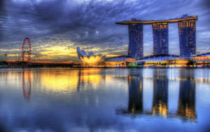 Marina Bay Sands Blue Buildings Wallpaper