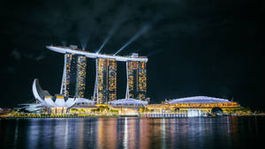 Marina Bay Sands Complex Night Wallpaper