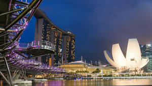 Marina Bay Sands Near Bridge Wallpaper