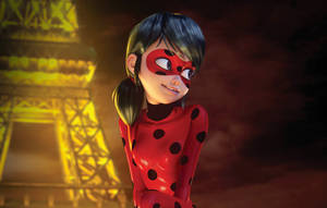 Marinette At The Eiffel Tower Wallpaper