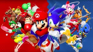 Mario And Sonic Team Up For A Fun Adventure! Wallpaper