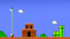 Mario Jumps Over The Finish Line! Wallpaper