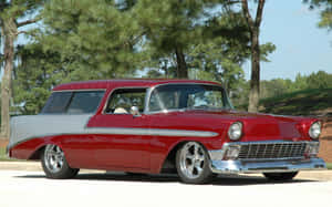Maroon Chevy Nomad Wallpaper