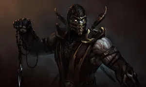 Martial Artist Scorpion Faces Off Against His Enemies In Mortal Kombat Wallpaper