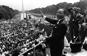 Martin Luther King Jr With Crowd At Washington Dc Wallpaper