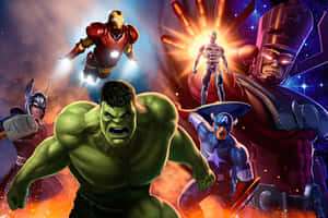Marvel Avengers Epic Showdown4 K Wallpaper