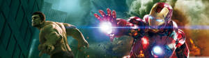 Marvel Dual Screen Hulk Iron Man Wallpaper