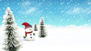 Marvel In The Magical Winter Wonderland With A Snowman Wallpaper