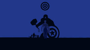 Marvel Minimalist Captain America Holding Mjolnir Wallpaper