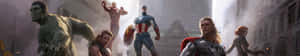 Marvel's Captain America Emblazoned Across Dual Monitors Wallpaper