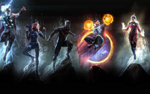 Marvel Superheroes Black Theme Art Wallpaper