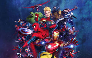 Marvel Superheroes In The Galaxy Wallpaper