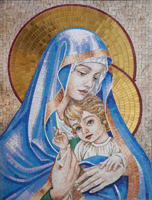 Mary And Jesus Mosaic Wallpaper