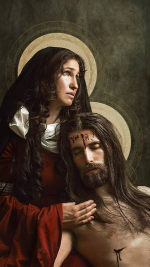 Mary And Jesus Mourning Wallpaper