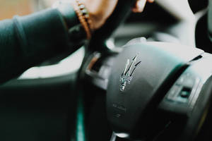 Maserati Steering Wheel Close-up Wallpaper