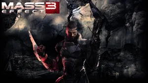 Mass Effect 3 Commander Shepard Black City Wallpaper