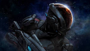 Mass Effect Armored Scott Ryder Wallpaper