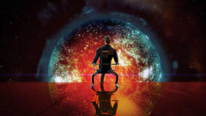 Mass Effect Illusive Man With Planet Wallpaper