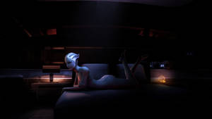 Mass Effect Liara On Bed Wallpaper