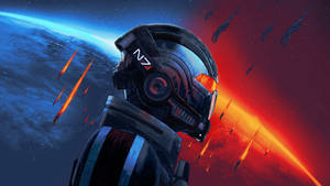 Mass Effect Side View Armor Suit Wallpaper