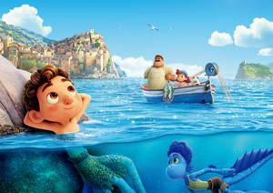 Massimo Fishing Pixar Luca Wallpaper