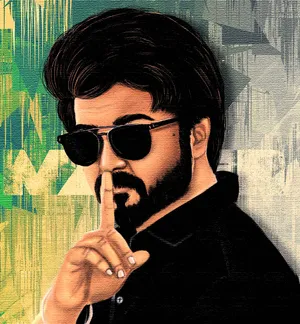 Master Vijay 4k Black Portrait Wallpaper