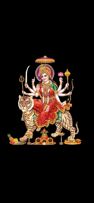 Mataji Black Background Wallpaper