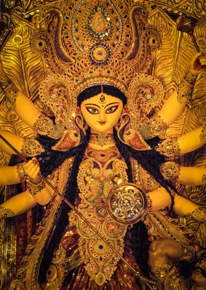 Mataji Gold Statue Wallpaper