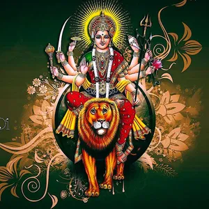 Mataji Green Floral Art Wallpaper