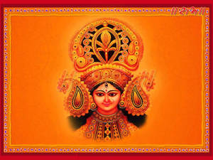 Mataji Orange Red Background Wallpaper