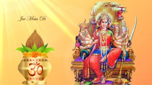 Mataji Orange Throne Wallpaper