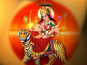 Mataji Red Circle Wallpaper