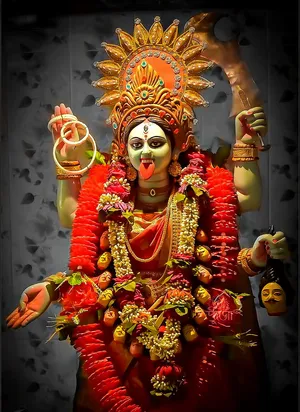 Mataji Red Garland Wallpaper