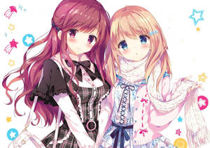 Matching Bff Anime Girls Wallpaper