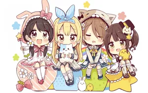 Matching Cute Bff Chibi Wallpaper