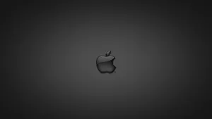 Matte Black Apple Icon In Solid Black Wallpaper