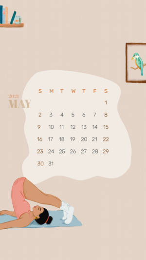 May 2021 Cute Yoga Calendar Wallpaper