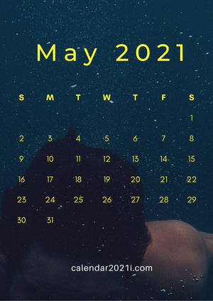 May 2021 Water Dive Calendar Wallpaper