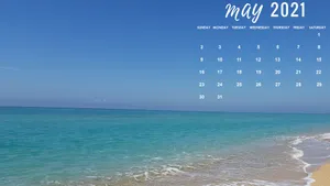 May Blue Beach Calendar 2021 Wallpaper