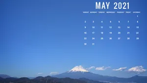May Mt. Fuji Calendar 2021 Wallpaper