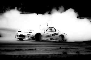 Mazda R X7 Driftingin Blackand White Wallpaper